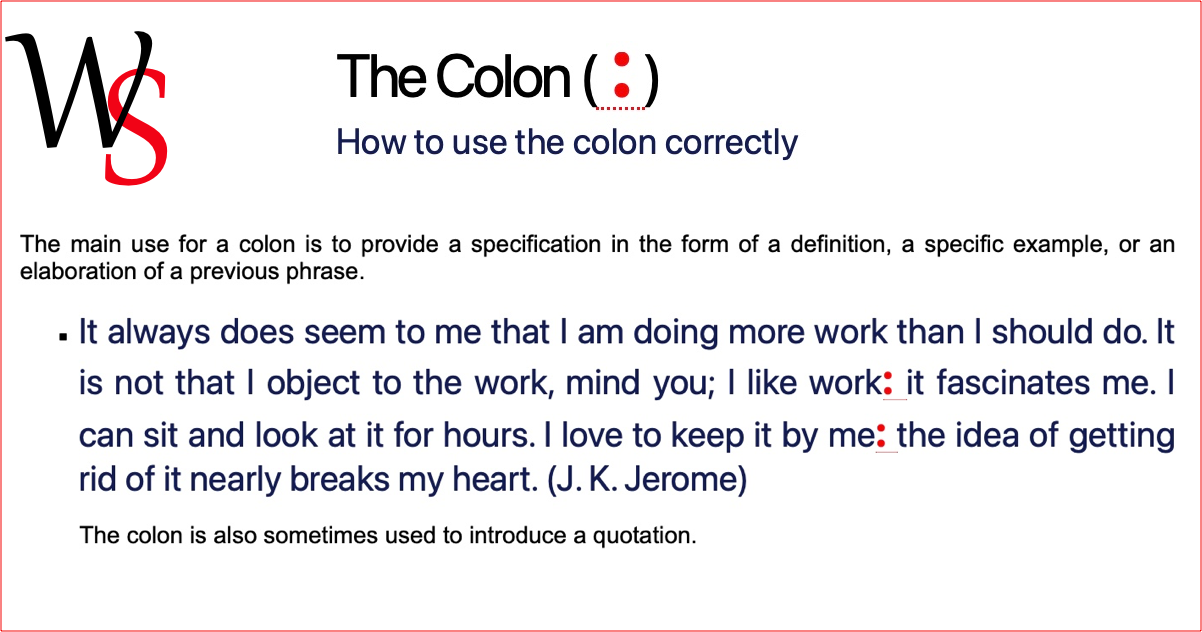 The Colon Punctuation Writing Support the-colon-punctuation-writing-support