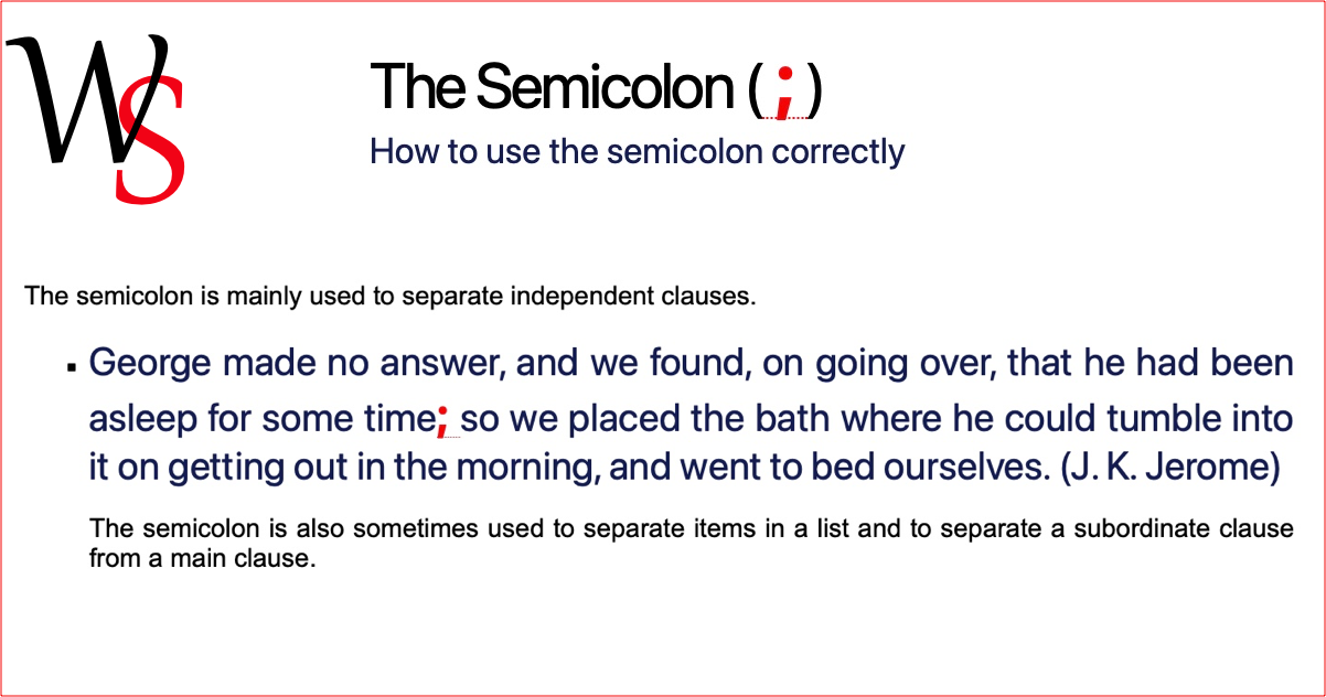 Semicolons in a List